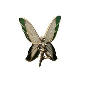 Fairy hanging sun-catcher- green & white